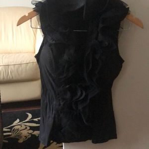 Black ruffle corset top